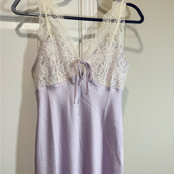 Free People Countryside Lilac Purple Satin Lace Trim Slip Maxi Dress Sz S - Picture 9 of 15